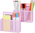 Marbrasse Magnetic Dry Erase Marker Holder, Mesh Pen Holder for Whiteboard，Magnet Pencil Organizer Storage for Refrigerator Locker Accessories Organizer for Home, School and Office(Purple)