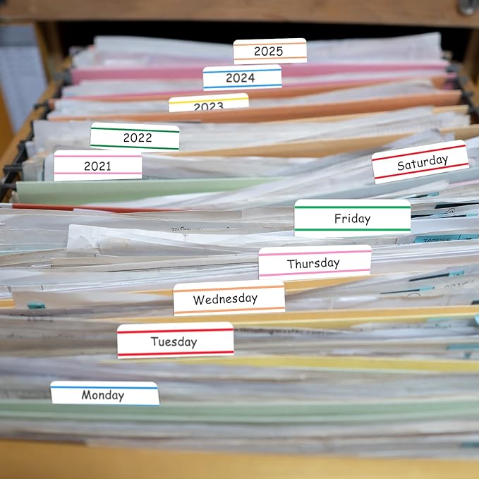 Sticky Index Tabs, 2 x 1.57 Inch Self Adhesive Writable and Repositionable Page Markers Colored File Folder Labels for Binder, Books, File Folders and Notebook (240 Pieces)