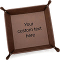 Lifetime Creations Create Your Own Personalized Valet Tray (Brown) - Custom Vegan Leather Snap Catchall, Desk Organizer, Groomsmen Gift