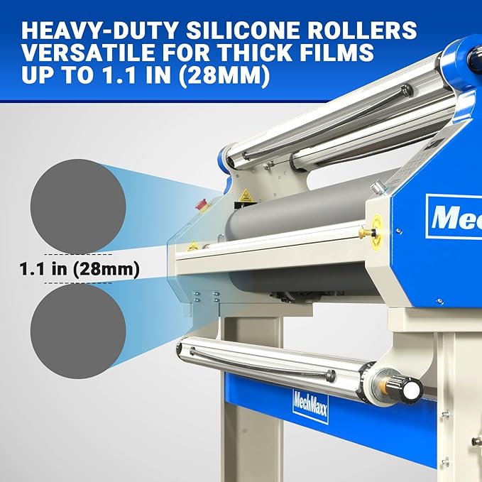 65" Full-Auto Cold & Heat Assisted Laminator Machine with 4 Trimmers, Max Speed 40ft/min, 63" Max Width, 1.1" Max Thickness, Infrared Heating, Digital Control for Vinyl Graphics, Inkjet Prints,1700-B1