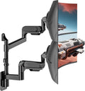 ARES WING Dual Monitor Wall Mount for 24-57 Inch Ultrawide Screens, Premium Heavy Duty Monitor Arm Holds 60 lbs, Full Motion Gas Spring, Bearing Head for Easy Adjustment, 75/100 VESA Mount, Black