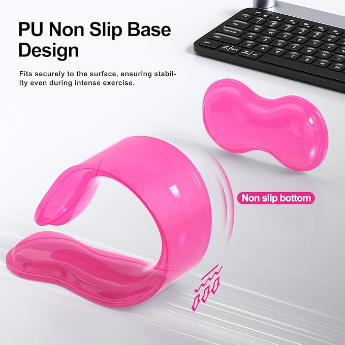 Gel Keyboard and Mouse Wrist Rest Set, Comfort Ergonomic Wrist Support, for Wrist Pain Relief, Computer Keyboard Wrist Rest (Pink)