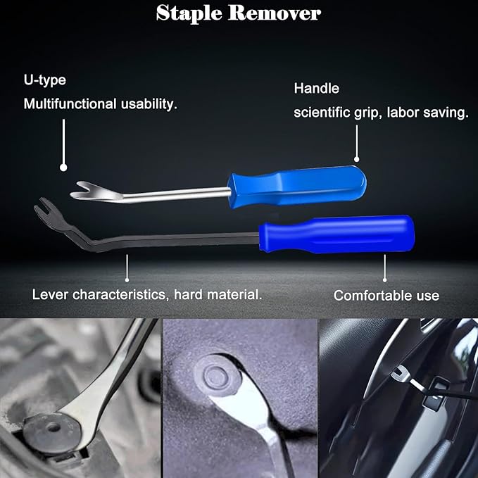 Sunxeke 3Pcs Heavy Duty Upholstery and Construction Staple Remover with Tack Puller Tool, Nail Puller, Carpet Remover, for Removing All Kinds of Staples