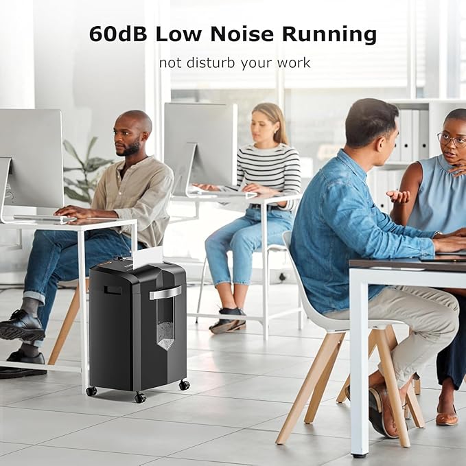 Bonsaii 12 Sheet Micro Cut Paper Shredder | 60-Minute Continuous Run Time | Home Office Heavy Duty Shredder for CD, Credit Card, Mails, Staple, Clip, Jam-Proof System | 4.2 Gal Pullout Bin