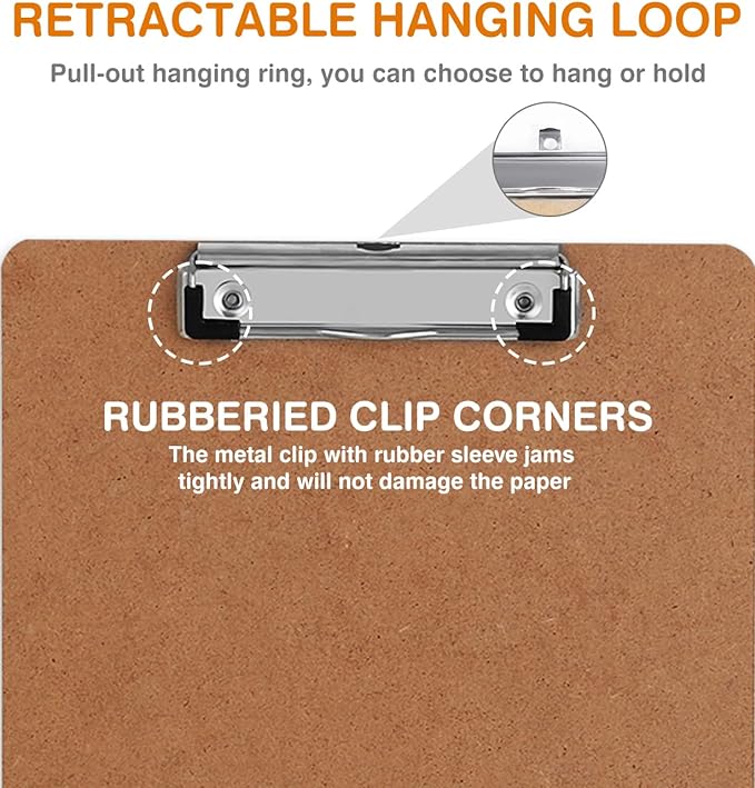 Clipboards, HERKKA 25 Pack Hardboard Office Clipboards Low Profile Clip Standard A4 Letter Size, ECO Friendly