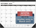 Desk Calendar 2025-2026 large 22 x17 (October 2025-March 2027) 2025-2026 Desk Calendar Large 22 x17,Classic Black Calendar 2026,Large Calendar 2026 with Plastic Cover