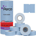 Perco 2 Line Blue Labels - 8 Rolls, 1 Sleeve, 6,000 Blank Price and Date Gun Labels for Perco 2 Line Price and Date Guns - Made in USA