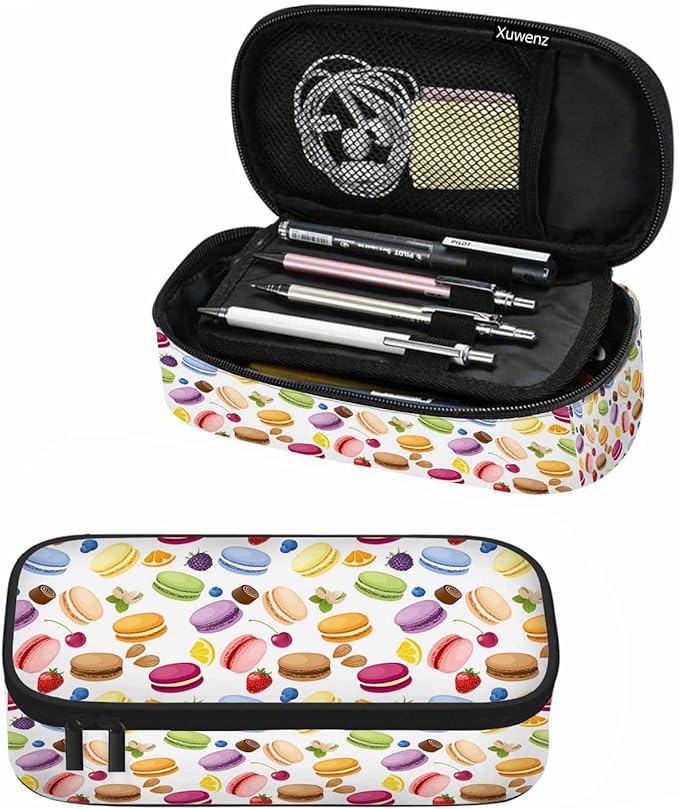 Cookies Pencil Case Strawberries Blueberries Grape Fruits Pencil Bag Pouch Box Organizer for College School Students Boy Girl