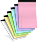 6 pcs Note Pads Legal Pads 5x8, Notebook College Ruled, Colored Legal Notepads, 6 Pack Micro Perforated Writing Pads, Lined Paper Pads, Pad of Paper for Office Home School, 30 Sheets/Pack