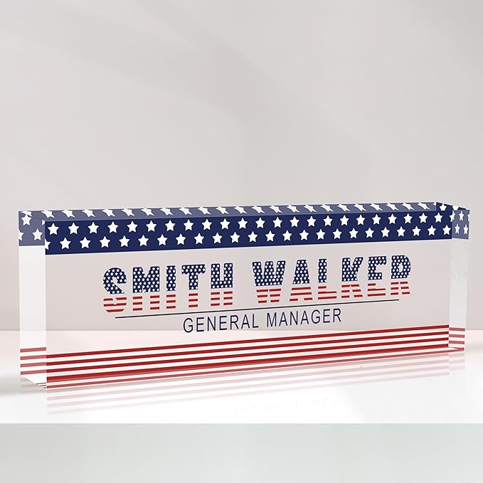 Name Plate for Desk-Personalized Name Plates for Desk-Name Plate Personalized for Office-Gifts for Teacher Boss Employee Appreciation Office Desk Decor (US FLAG 4)