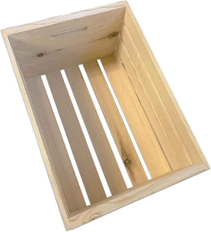 Wilson Large Wooden Pine Crate for Storage and Decoration at Home, Office, Kitchen, Bedroom, and Retail (12.5"x9.625"x17.875") (Set of 12)