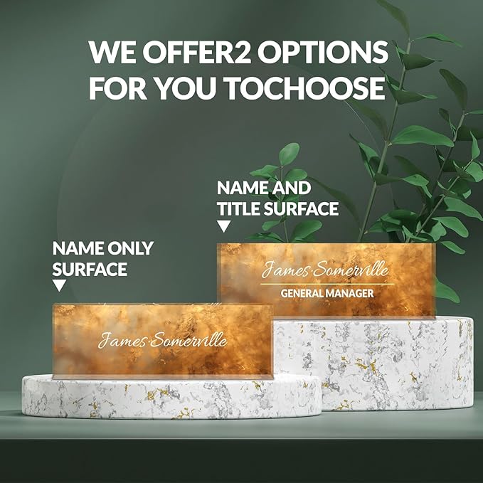 Desk Name Plate Personalized, Custom Name Plate for Desk, Acrylic Desktop Accessories, Office Gift & Decor for Women Men, Teacher Nurse Boss Employee Appreciation Gifts