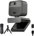 4K Webcam for PC, with 2 Microphone, 85° FOV Computer Cameras with Mirror & Flip Funtion, Remote, Precise Focus, Privacy Cover, Tripod, Webcam for PC, Great for for Computer/Zoom/Skype/Teams/Windows