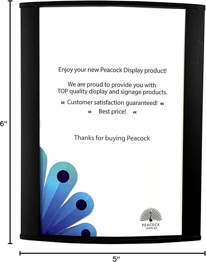 Curved Office Business Door Sign Holder | Aluminum Wall Mount Name Plate Holder, cubicle sign holder, sturdy and beautiful 6.00" W X 5.00" H (N124x6" 5 signs black)