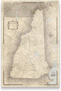 Push Pin New Hampshire Map Board - With Push Pins to Mark New Hampshire Travels - Handmade in Ohio, USA - Design: Rustic Vintage