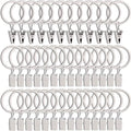 LLPJS 40 Pack Curtain Rings with Clips, Curtain Clip Rings Hooks, Bow Hanger Clips for Hanging Drapery Drapes Bows, Ring 1.26 inch Interior Diameter, Fits up to 1" Rod, White