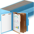 Skyygemm 72 Pcs Classification Folders Letter Size, 3 Divider Pressboard File Folder with Fasteners, Expanding File Organizer Bulk for Teachers, Clergy, Office, Church, Christmas Donations (Blue)