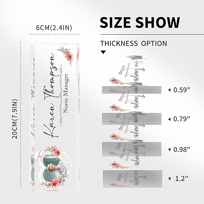 Custom Desk Name Plate Personalized for Nurse, Acrylic Name Plates for Desk, Office Decor Personalized Gifts for Teacher Coworkers Boss Nurse (Nurse)