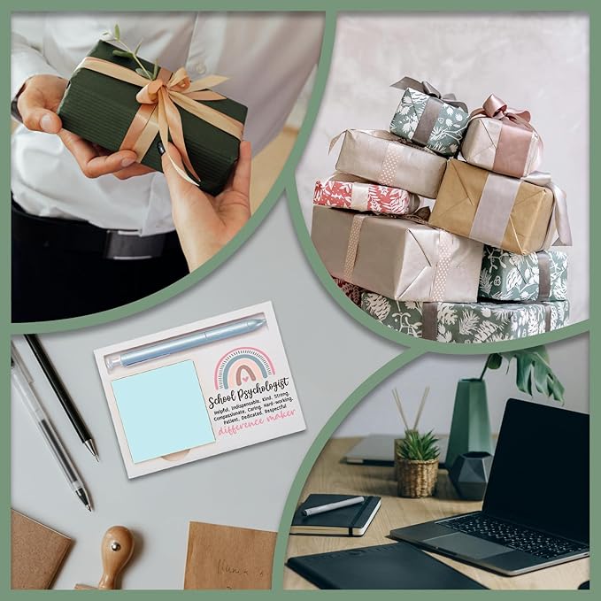 School Psychologist Office Supplies Sticky Note Holder Decor, School Psychologist Thank You Appreciation Gifts for Women Self-Stick Note Pad Holders W2B11