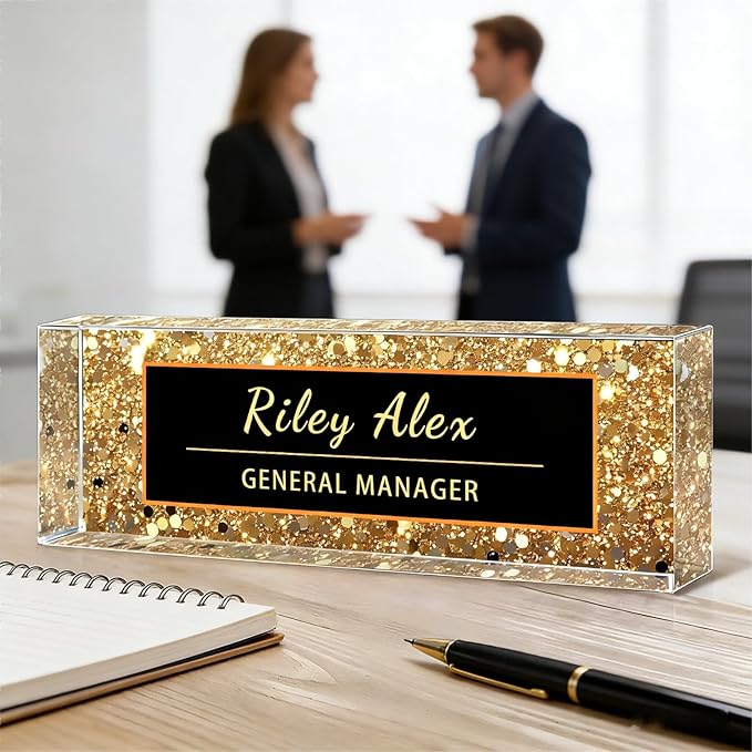 Custom Name Plate for Desk, Acrylic Name Plate Office Desk Decor for Women, Coworkers, Teacher, Employee Appreciation Gifts (S12)