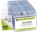 Fushing 500 Pcs Clear Plastic Horizontal Name Tag Badge ID Card Holders