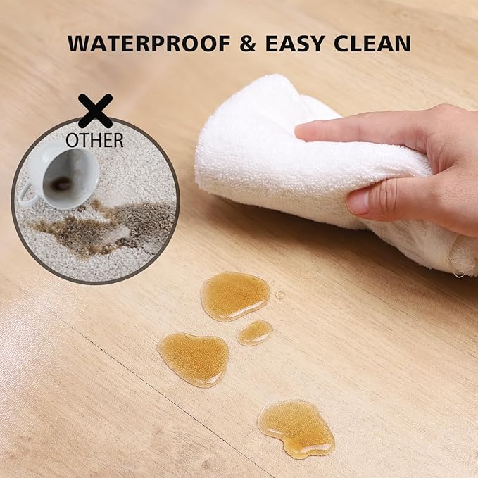 FURKIT Floor Mats for Home, 8'×10' Clear Area Rug for Dining Room, Durable Non-Slip Hard Floor Living Room Rug, PVC Waterproof Rolling Chair Protector for Kitchen, Bedroom, High Traffic Areas
