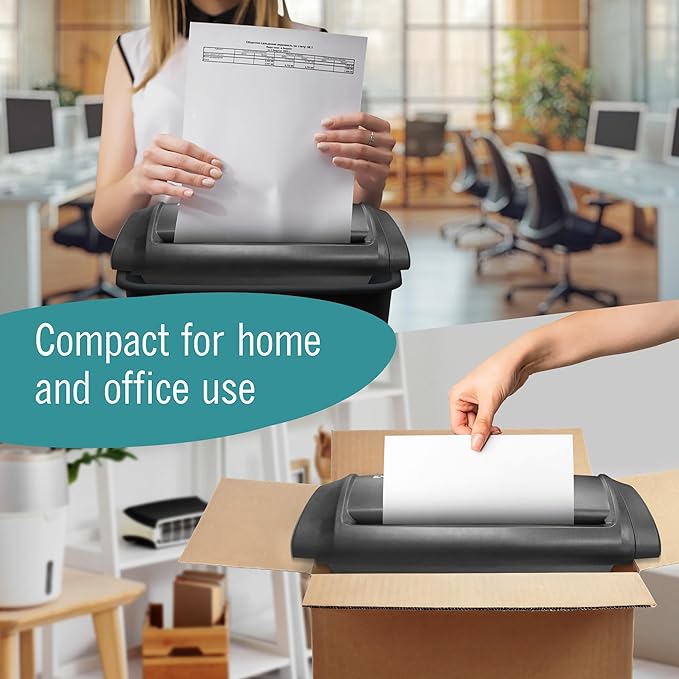 Paper Shredder for Home, Paper Shredders Heavy Duty with Extendable Arm – 6 Sheet Strip-Cut, Credit Card Slot, Mini Document Shredder Without Basket for Home, Office – Overheat, Jam Protection