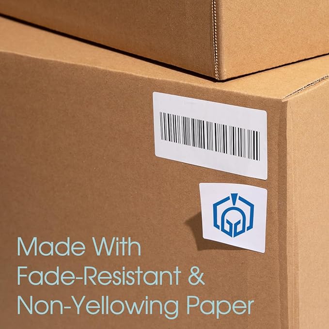 1" X 0.5" Matte White Printable Labels for Inkjet and Laser Printers - 30 Sheets, 4800 Custom Stickers for Address Labels, Price Tags, Barcodes, Inventory - Spartan Industrial Template R001