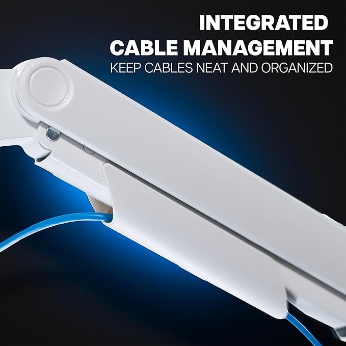 VIVO Heavy Duty Aluminum Ultrawide Monitor Tension Arm for up to 49 inch Screens, Holds 44 lbs, Premium Desk Mount Stand Designed for Samsung Odyssey G9 and More, White, STAND-V101VW