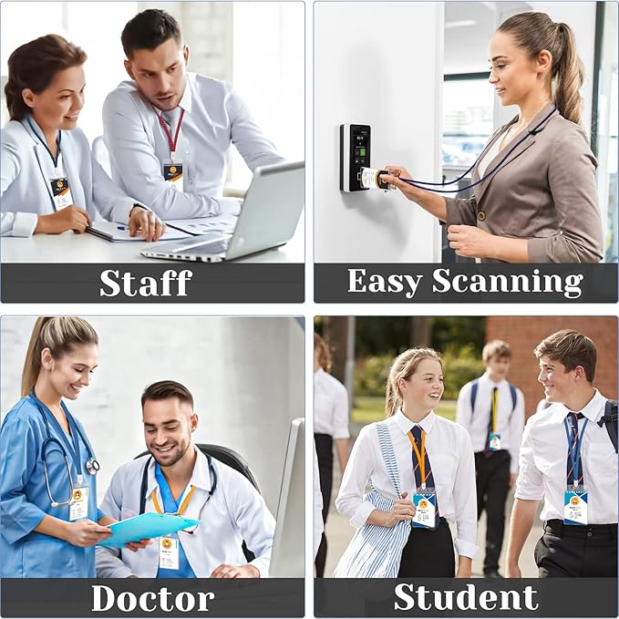 120 Pack Plastic Badge Holder, Vertical ID Badge Holder, Clear Waterproof ID Card Holder with Resealable Zip, 2.5" x 3.8" Name Tag Holder for Nurses and Office, Fits ID Card/Credit Card/Student Card