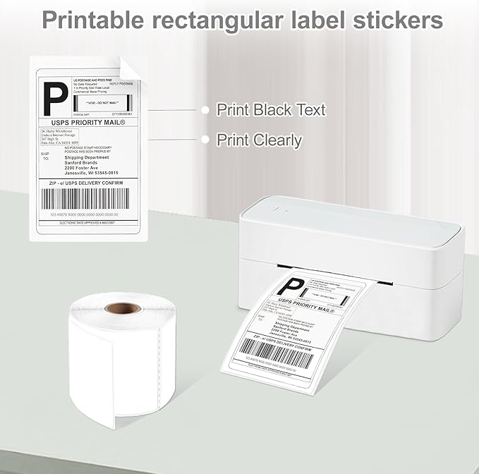 YOULAISHI 3 X 5 Inch Rectangle Sticker White Moving Labels for Boxes, 300PCS Waterproof Removable White Labels Stickers to Write on for Bar-Codes, Address, Small Business Labeling, Inventory