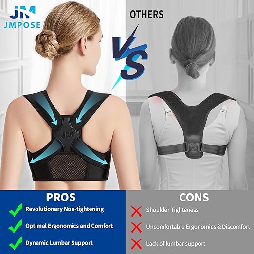 Posture Corrector for Back Support: Adjustable Shoulder Posture Brace for Men and Women (Black, Large/X-Large)