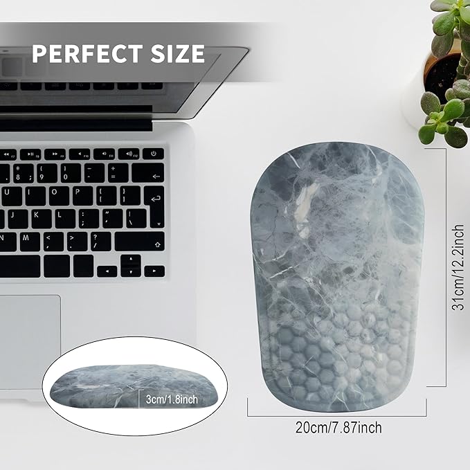 Ergonomic Mouse Pad with Wrist Support, Comfortable Memory Foam Mousepad with Massage Design and Non-Slip PU Base, Wrist Rest Mouse Pad for Office and Home, 12x8 Inch