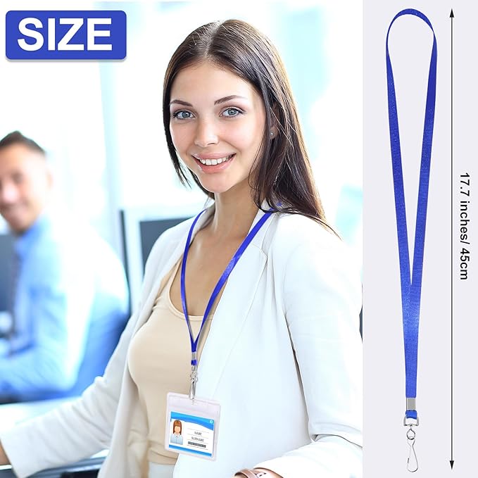 Gueevin 500 Pcs Lanyard Bulk Lanyards for Id Badges Lanyards for Keys Safety Woven Badge Lanyard with Clip Swivel J Hooks (Assorted Colors)
