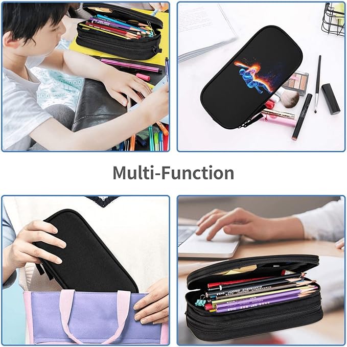 Boys Pencil Pouch Pencil Case for Kids, Sports-Themed Pencil Case with Baseball Men Pattern, Big Capacity Pencil Holder Pen Bag Storage Organizer Stationery Bag with Zippers