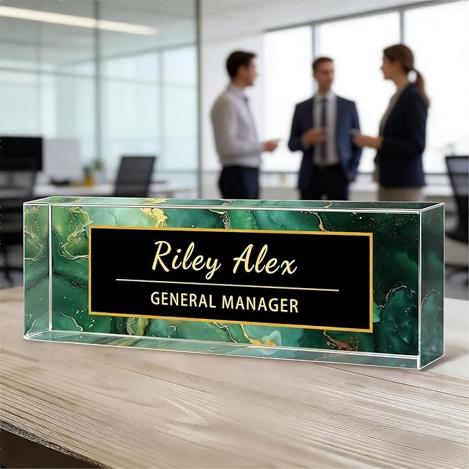 Desk Name Plate Personalized, Office Decor Cute Desk Accessories for Employee Appreciation Gifts Office Gifts for Boss, Teacher (S5)