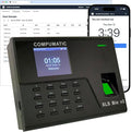 COMPUMATIC Biometric Fingerprint Time Clock with Online Cloud Hosted Software, Automatic Real-Time Punch Upload with WiFi or Wired Ethernet Connection