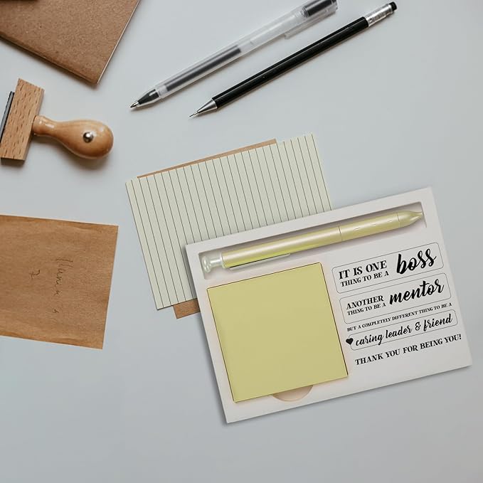 It is One Thing to Be A Boss, Thank You Appreciation for Women Men Boss Mentor Leader Wood Self-Stick Note Pad Holders ZBA3
