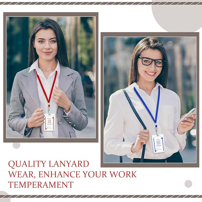 Wesnoy 2000 Pack Bulk Lanyards for ID Name Badges Holder Flat Lanyards with Hook Clip Swivel for Office School Accessories (Multi Colors)