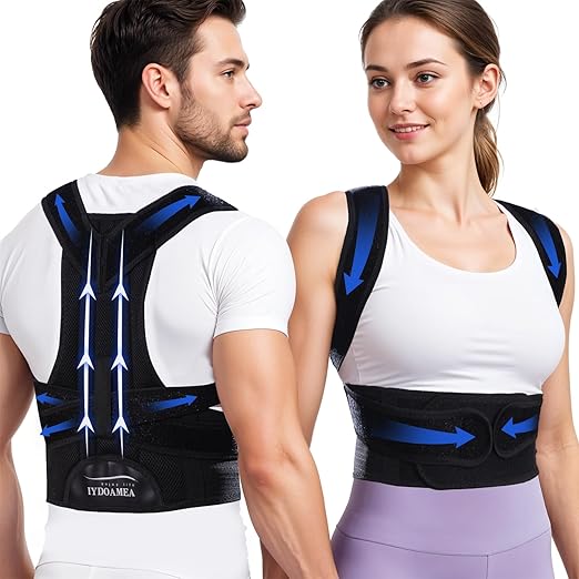 IYDoaMea Posture Corrector for Women and Men ( Order A Size Up ) Upgraded Back Brace Support, Adjustable Shoulder Straightener for Improving Back Posture, Relief for Upper and Lower Back, Lumbar, Neck, Shoulder Pain (L(35.4~41.3))