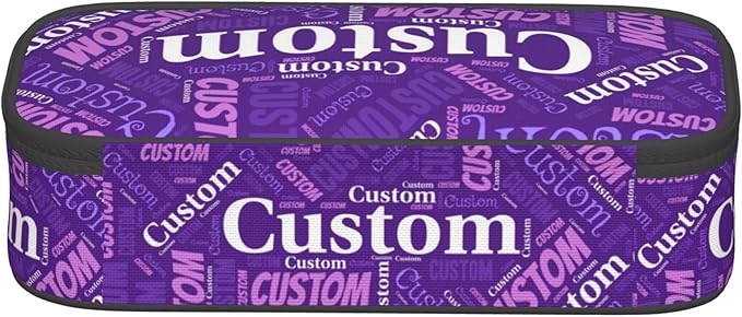 Custom Pencil Case with Name, Personalized Pen Bag Add Your Image Text, Large Storage Students Stationery Pen Box with Zipper Durable Pencil Box for Girls Boys Office School