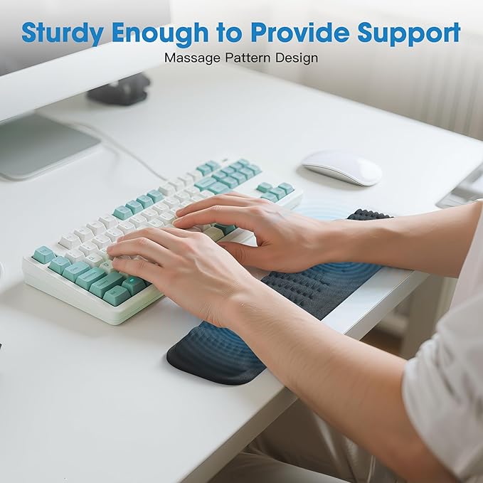 MEKASS Keyboard Wrist Rest, Soft Memory Foam Wrist Support for Keyboard, Keyboard Hand Rest Pad for Wrist Pain Relief, Keyboard Wrist Guard for Long Hours of Work, Gaming, Studying（Classic Black）