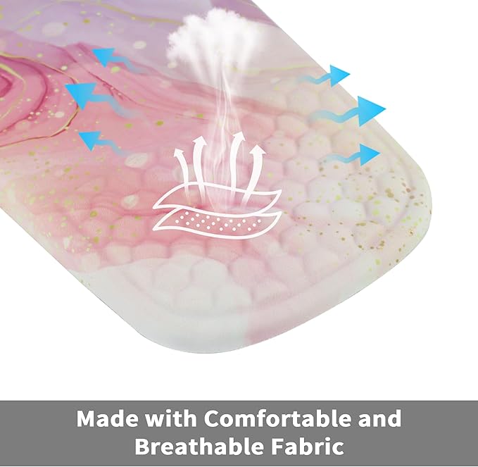 Ergonomic Mouse Pad with Wrist Support, Comfortable Memory Foam Mousepad with Massage Design and Non-Slip PU Base, Wrist Rest Mouse Pad for Office and Home, 12x8 Inch