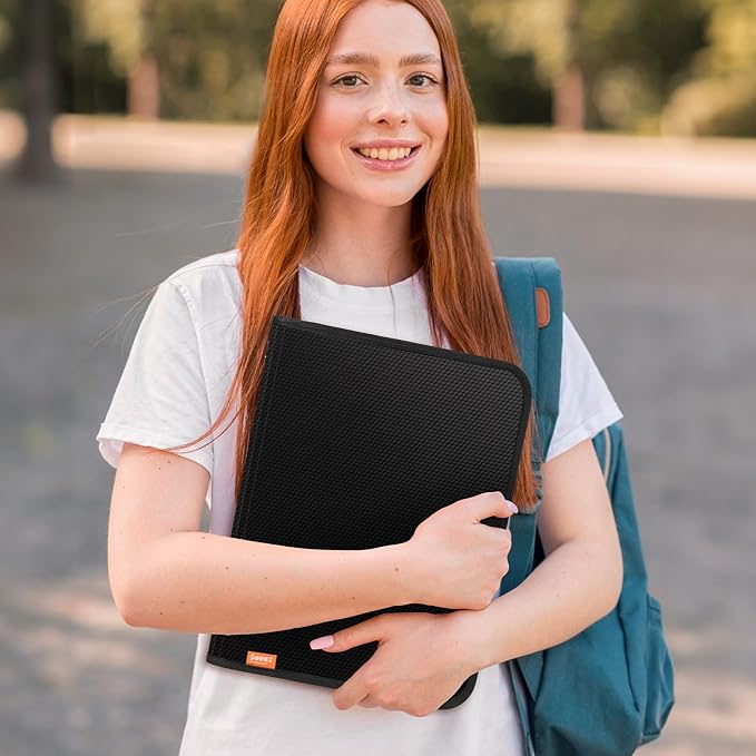 Sooez 13 Pocket Accordion File Organizer, Zipper Expanding File Folder Organizer, Reinforced Plastic Accordion Folder, A4 Letter Size, Portable Folders for Documents, Purple