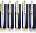 Ancolo Personalized Office Ballpoint Pens - Executive Writing Pen with 10 Black Ink Refill Engraved with Your Message Name Gift Set for Man/Women/Writers/Collection/ 5 PCS/Pack