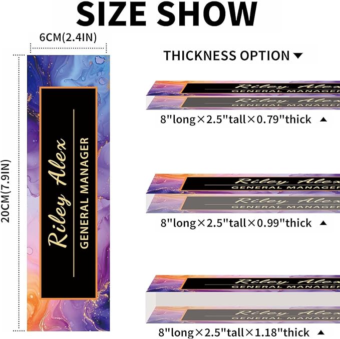 Desk Name Plate Personalized, Office Decor Cute Desk Accessories for Employee Appreciation Gifts Office Gifts for Boss, Teacher (S1)