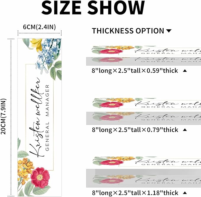 Desk Name Plate Personalized, Premium Clear Acrylic Desk Name Plate, Personalized Name Plate for Desk, Office Decor for Women or Men Coworkers, Boss, Employee, Teacher, Social Worker (Style-Red)