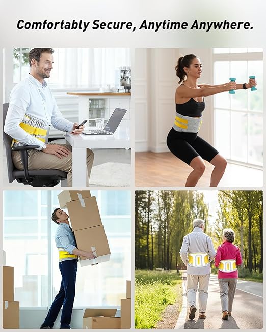 Posture Corrector For Women and Men, Breathable Waist Lumbar Support Belt for Sciatica, Herniated Disc, Scoliosis Back Pain Relief, Heavy lifting, with Dual Adjustable Straps