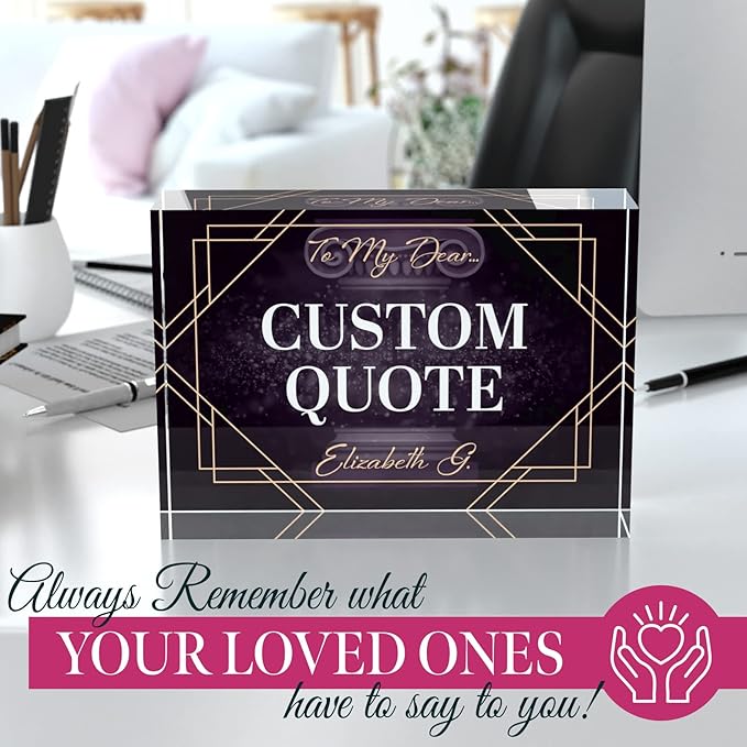 Custom Acrylic Sign Personalized, Custom Desk Name Plate, 18 Styles, (5"x7"), With Gift Box, USA Made by Acryluxe. (Fantasy)