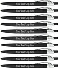 SyPen Personalized Pens With your Custom Logo or Text-500 Pack Bulk-for Businesses, Parties, and Events, Custom Printed Ballpoint Click Pens, Translucent Barrel, Black Pen, Black Ink